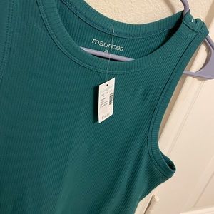 Teal ribbed tank top